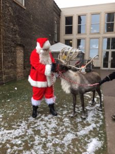 Santa with his live reindeer - what a beauty