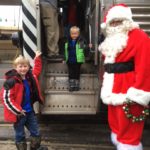 Santa Arrives with little helpers